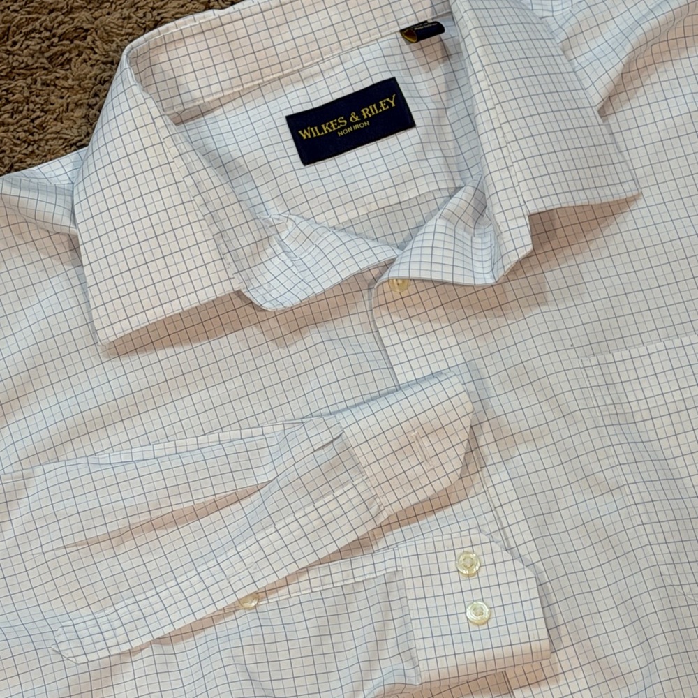 Wilkes & Riley Mens 18.5 34/35 Shirt Tailored Fit Button Down Plaid